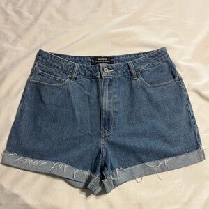 Hollister Blue Jean Vintage-stretch High-Waisted Mom Shorts